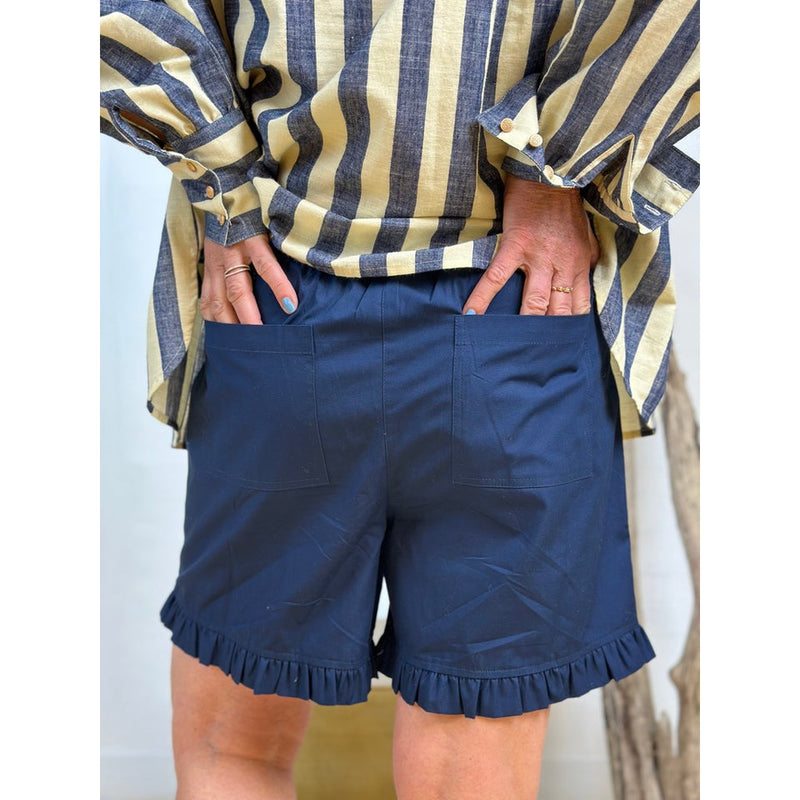Gaspar Honolulu frill shorts dark blue