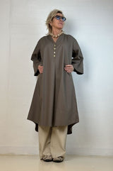 Gaspar Mumbai poplin dress brown