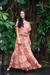 Black Colour Luna maxi frill pacifique orange