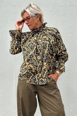 Gaspar Himalaya flower shirt black