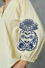 Love & Divine Love1597 blouse straw stripes