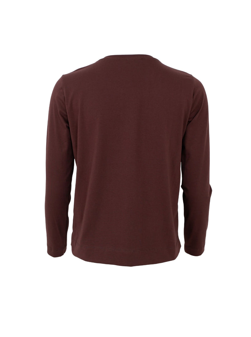 Black Colour May t-shirt long sleeve coffee