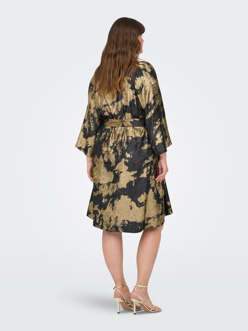 Only Carmakoma Dixie dress abstrakt black gold