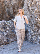 Black Colour linen blouse vanilla