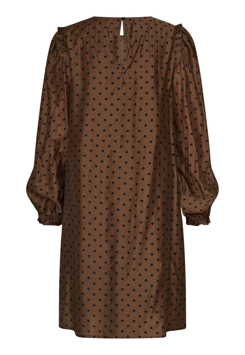 Love & Divine dress with polka dots brown