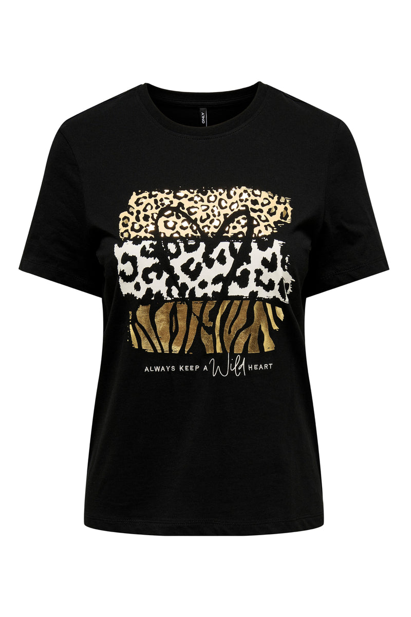 Only Carmakoma Frea life wild  t-shirt black