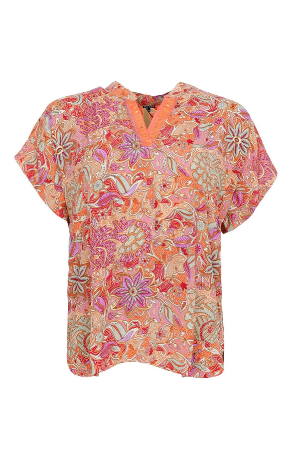 Black Colour Luna Andrea top pasifique orange mix