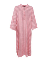 Black Colour Melina linen shirt dress rosa stripe
