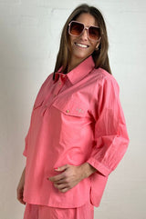 Gaspar Oslo poplin shirt pink