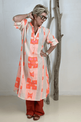 Gaspar Love jaquard dress orange
