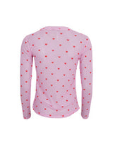 Black Colour Annnie mesh blouse pink heart
