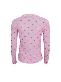 Black Colour Annnie mesh blouse pink heart