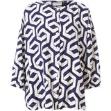 Gozzip Annbrit shirt blue offwhite print