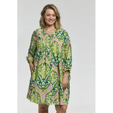 Gozzip Johanne shirt tunic green pink mix