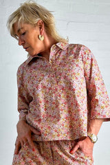 Gaspar Porto flower blouse rose