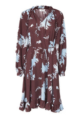 Love & Divine dress bordeaux leaf