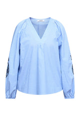 Love & Divine love1529 blue stripe shirt