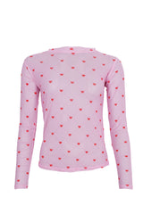 Black Colour Annnie mesh blouse pink heart