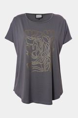 Gozzip Gitte t-shirt with print  charcoal