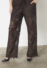 Love & Divine lace pants chocolate