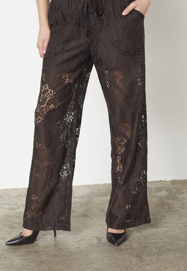 Love & Divine lace pants chocolate
