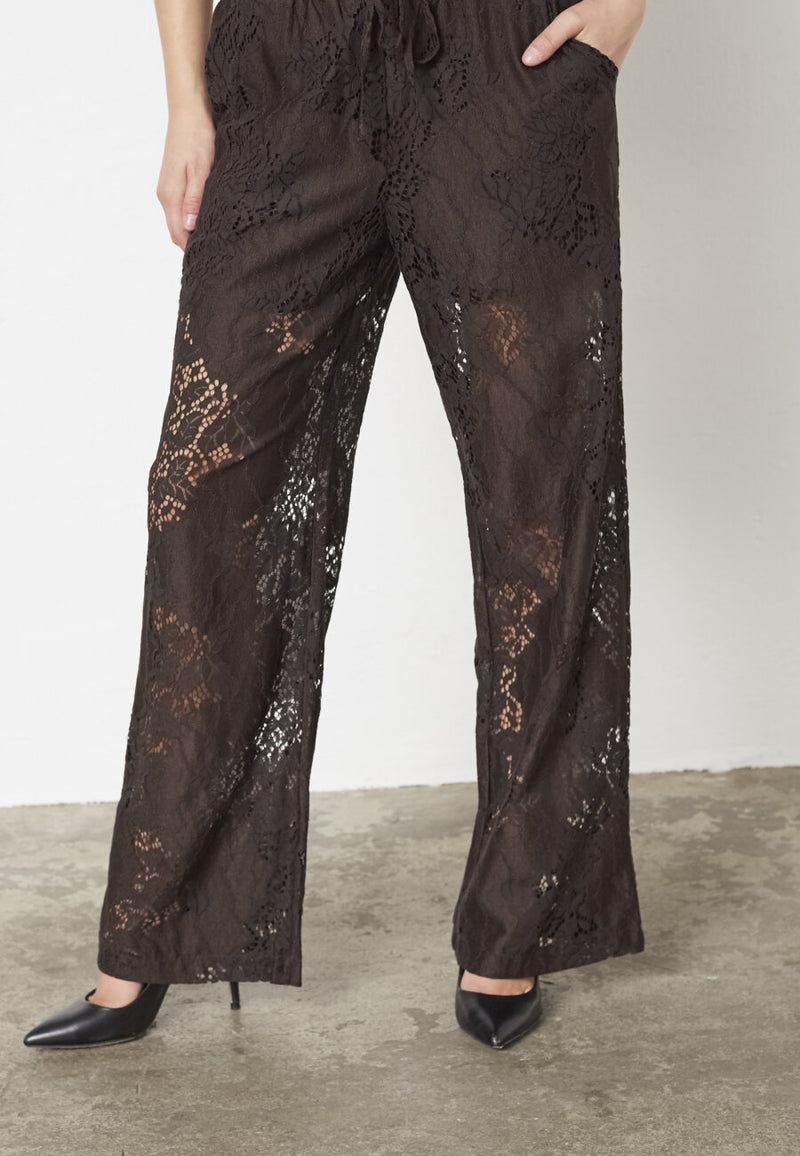 Love & Divine lace pants chocolate