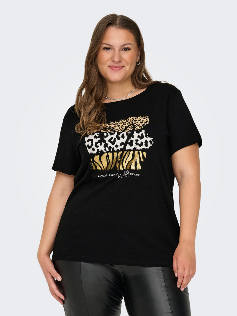 Only Carmakoma Frea life wild  t-shirt black