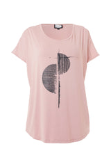 GOZZIP Gitte t-shirt with print Peach rose