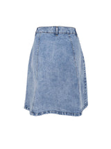 Black Colour Russel short wrap skirt light denim blue