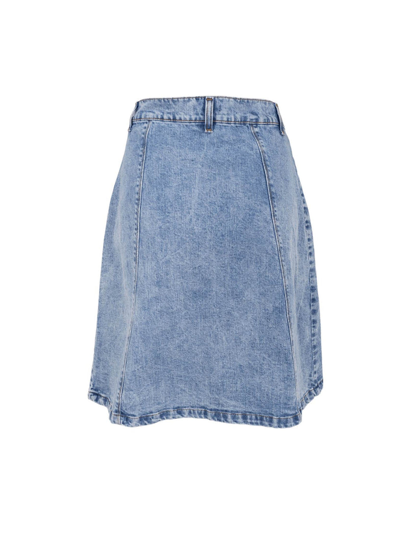 Black Colour Russel short wrap skirt light denim blue