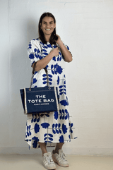 Gaspar Tunø print dress blue