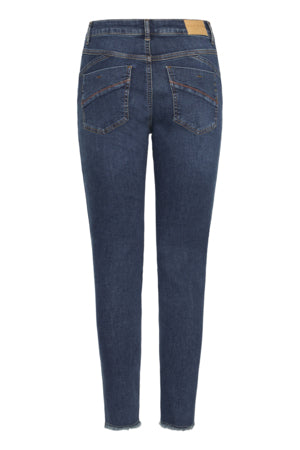 Pulz Carmen highwaist jeans skinny dark blue denim