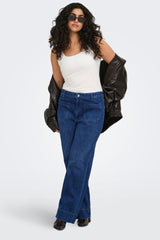 Only Carmakoma Madison pocket wide jeans dark blue
