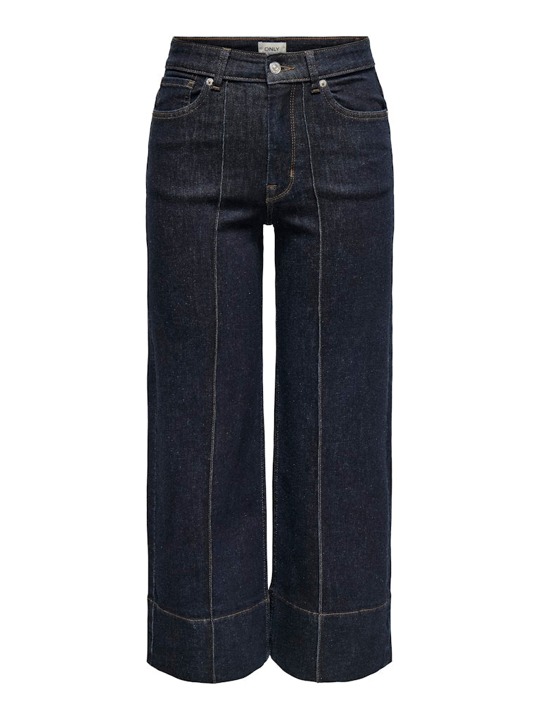 Only Carmakoma Willy wide croped dark blue denim
