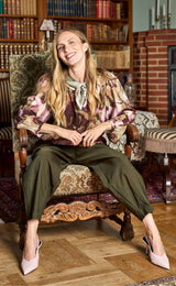 Black Colour Sherwood blouse plum