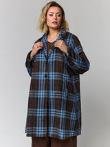 Gozzip Huld coat blue brown checks