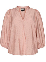 Gozzip Maris blouse rose with brown and silver dots