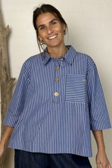 Gaspar Porto  stripe blouse blue