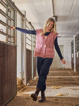 Black Colour  Bjoerk knitted button vest winter rose