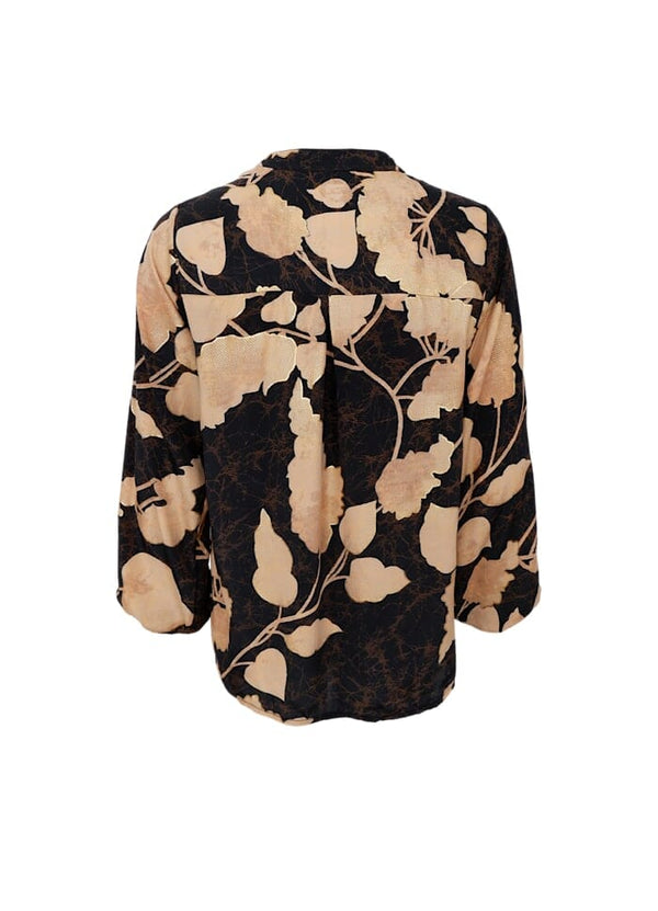 Black Colour  Luna blouse fall leaf