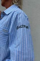 Gaspar Aarhus Stripe Shirt Light Blue