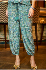 Black Colour  Luna barrel pant  sea green