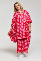 Gozzip Gerda oversized tunika pink/red
