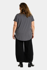 Gozzip Gitte t-shirt with print  charcoal
