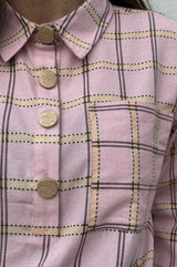 Gaspar Porto check blouse rose