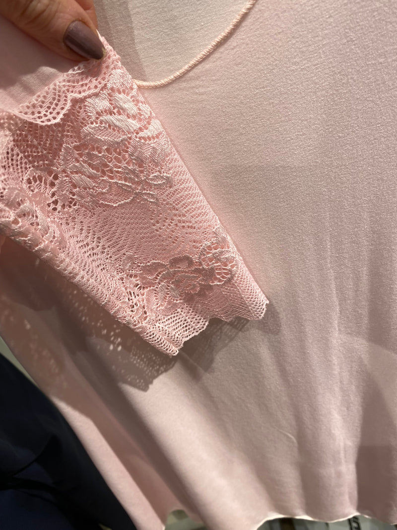 BOHO LOVE t-shirt lace rosa