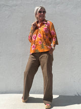Gaspar Porto flower blouse orange