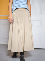 Black Colour Davina Split Skirt Sand