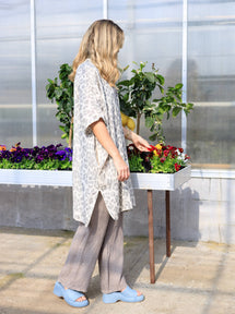 Black Colour Melina linen tunic leo