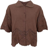 Black Colour Agneta lace blouse Espresso
